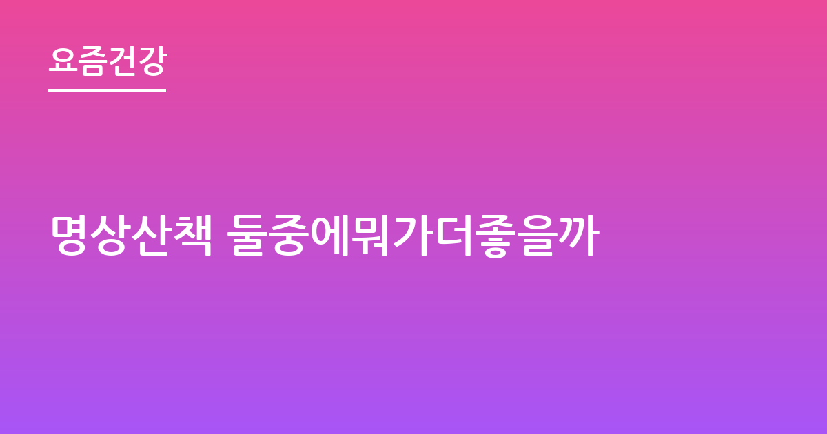 명상산책 둘중에뭐가더좋을까