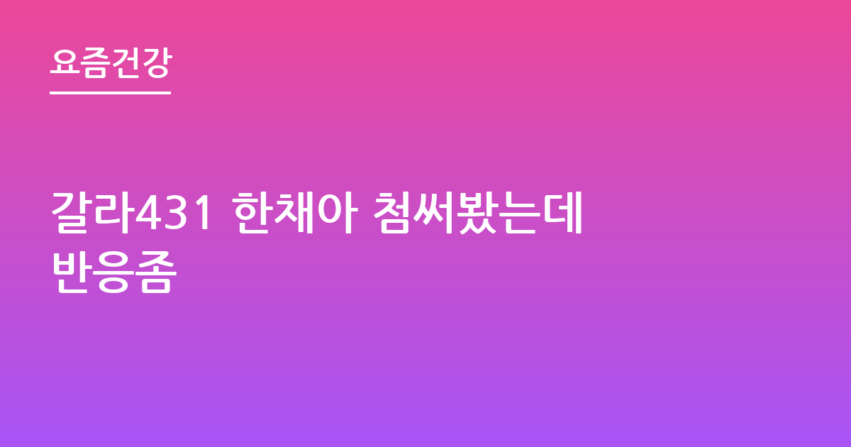 갈라431 한채아 첨써봤는데반응좀