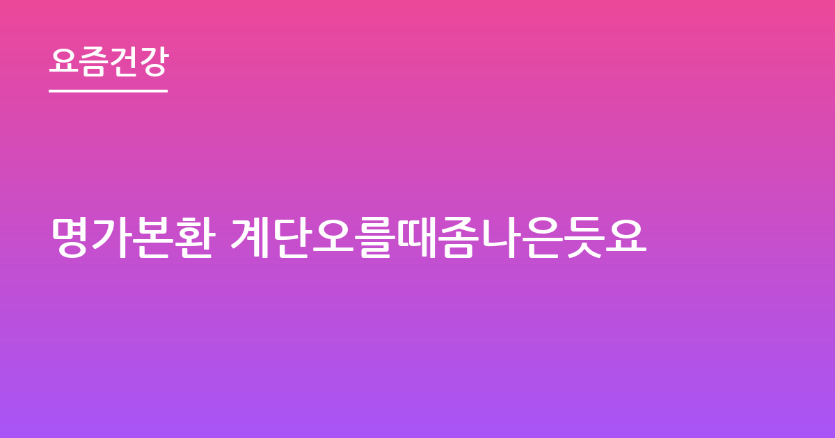 명가본환 계단오를때좀나은듯요