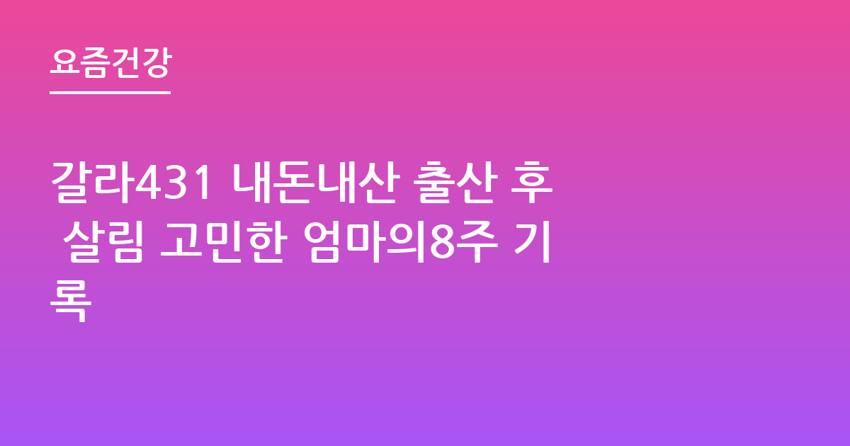 갈라431 내돈내산 출산 후 살림 고민한 엄마의8주 기록