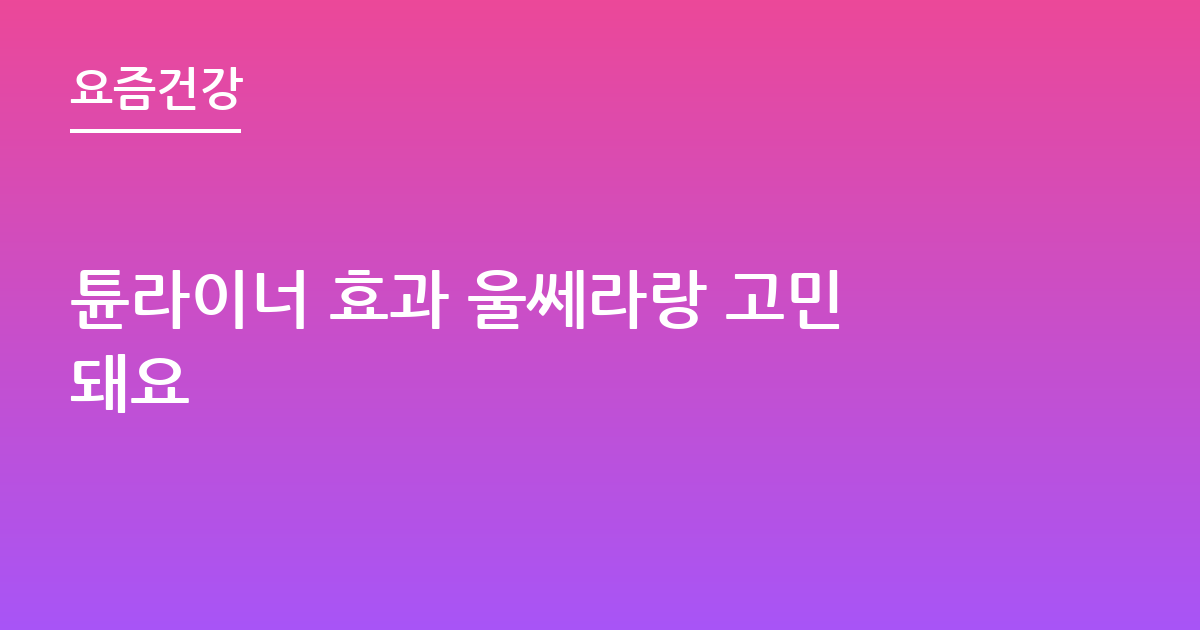 튠라이너 효과 울쎄라랑 고민돼요