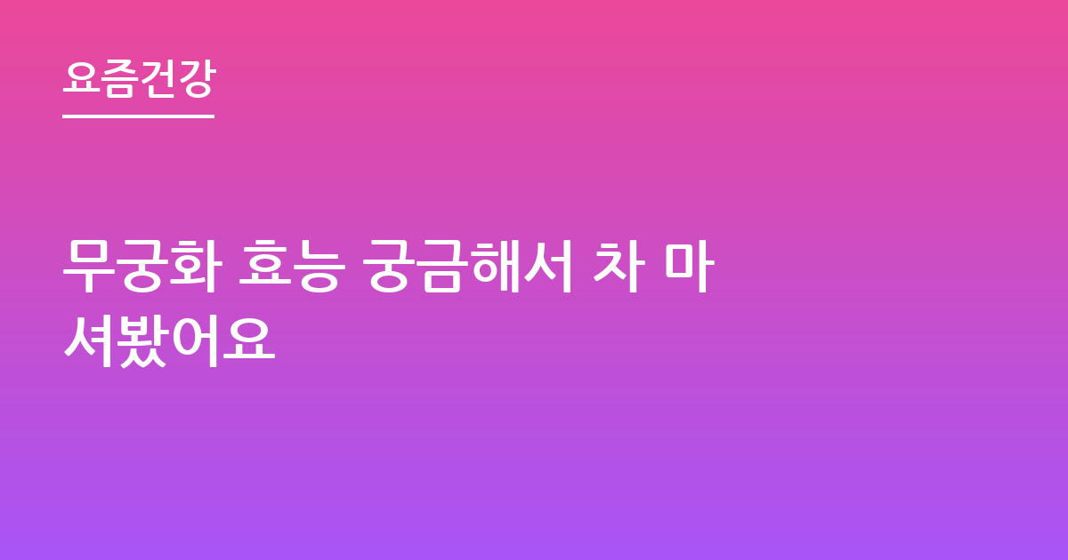무궁화 효능 궁금해서 차 마셔봤어요